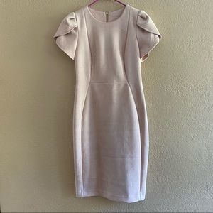 Calvin Klein Faux Suede Scuba Sheath Dress